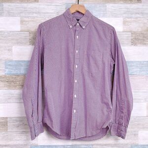J Crew Washed Button Down Shirt Red Blue Plaid Check Mens Small